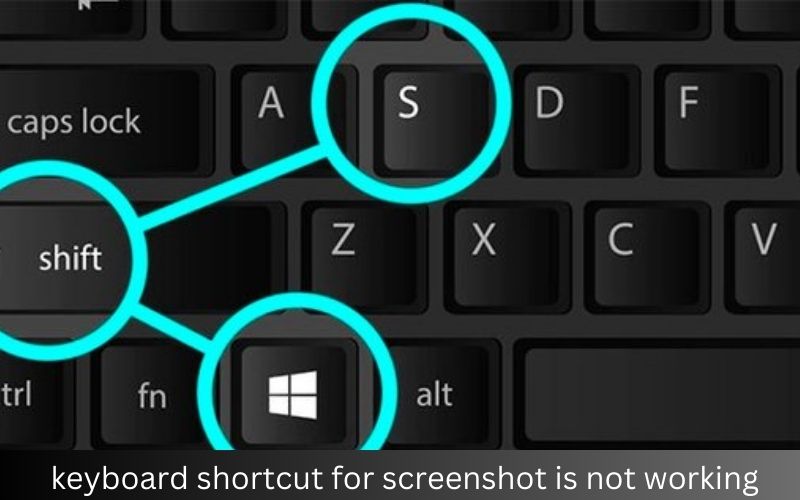 User pressing a keyboard shortcut to capture a screenshot on a laptop.